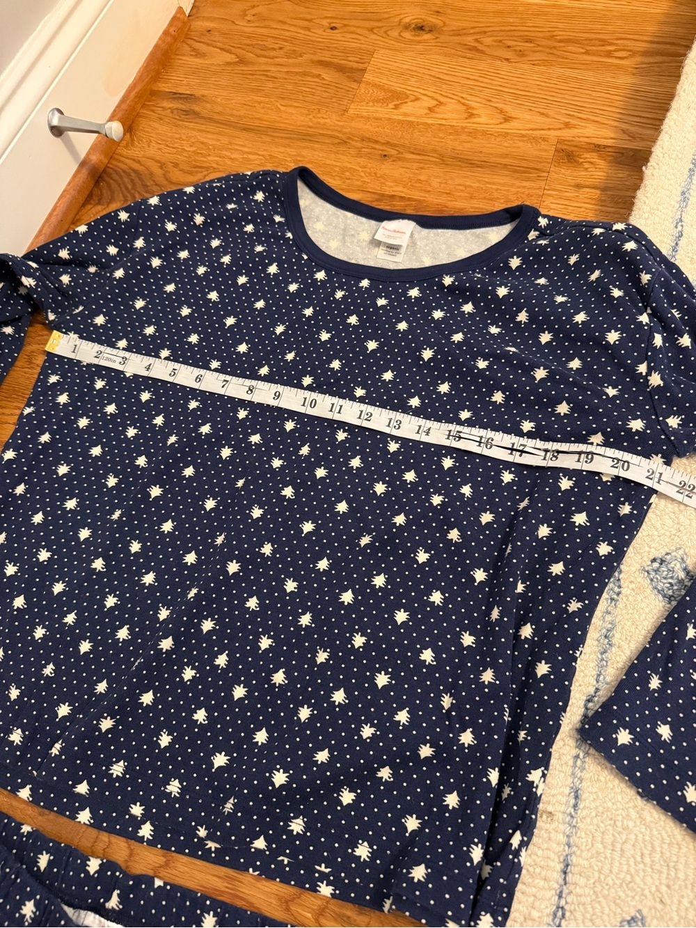 Hanna Andersson Women's Wide Leg Pajama Set in Navy Forest Size Medium - Picture 8 of 11